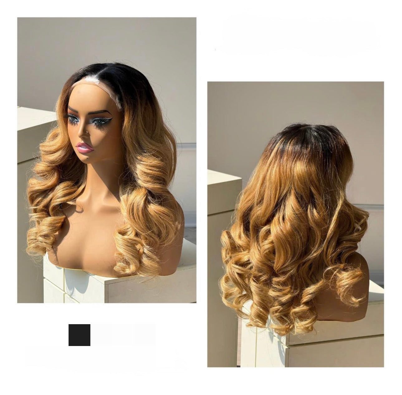 18’ Nadia Single Donor Wavy Wig - 300g with 5*5 Glueless Closure - Filipino Luxury Donor Hair - Soft Blonde with Dark Roots