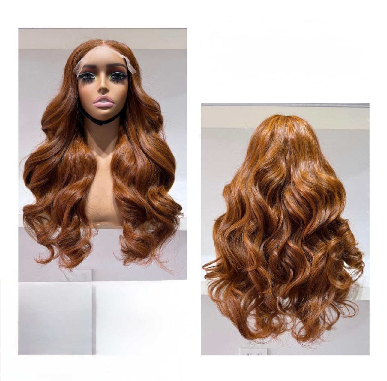 20’ Nini Virgin Wavy Wig - 300g with 5*5 Glueless Closure - Vietnamese Premium SDD Hair - Cajun Orange