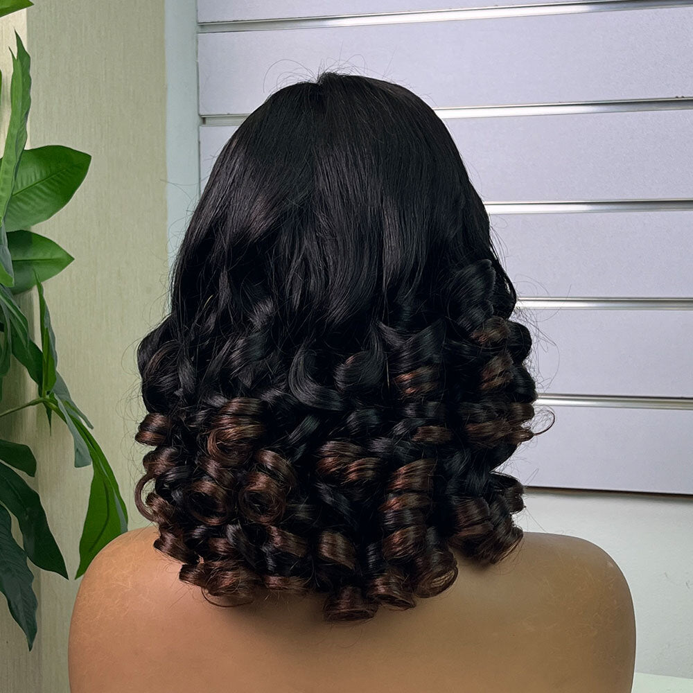 14' Amara Bouncy Remy Wig - Black, Brown, Wine