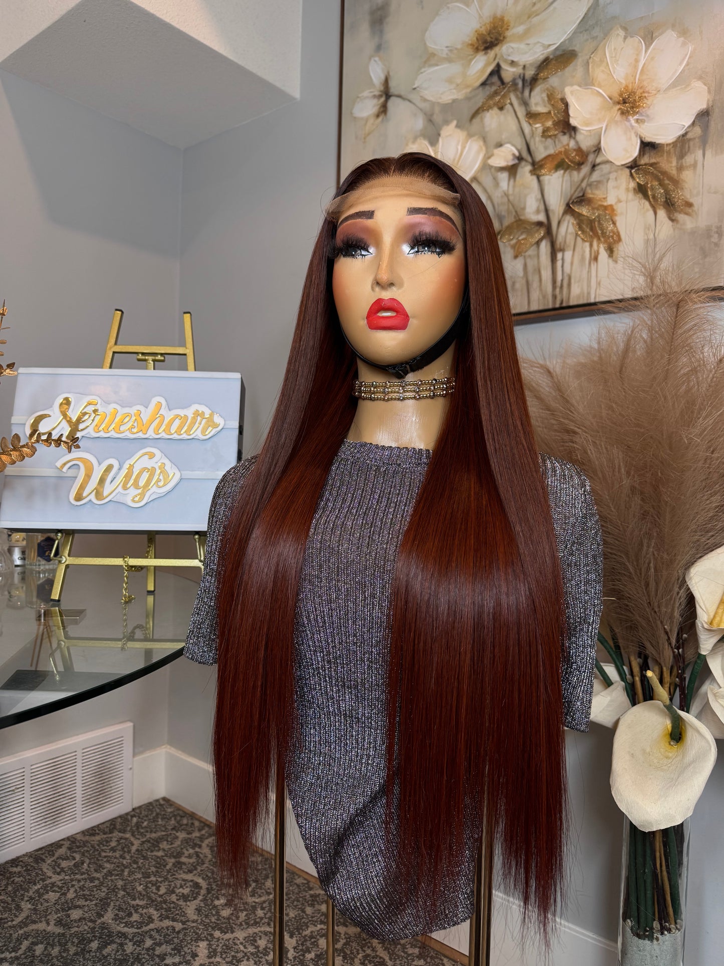 Kora 24’ Virgin Bone Straight - 300g with 5*5 Glueless Closure - Vietnamese Premium SDD Hair - Burnt Orange Cajun