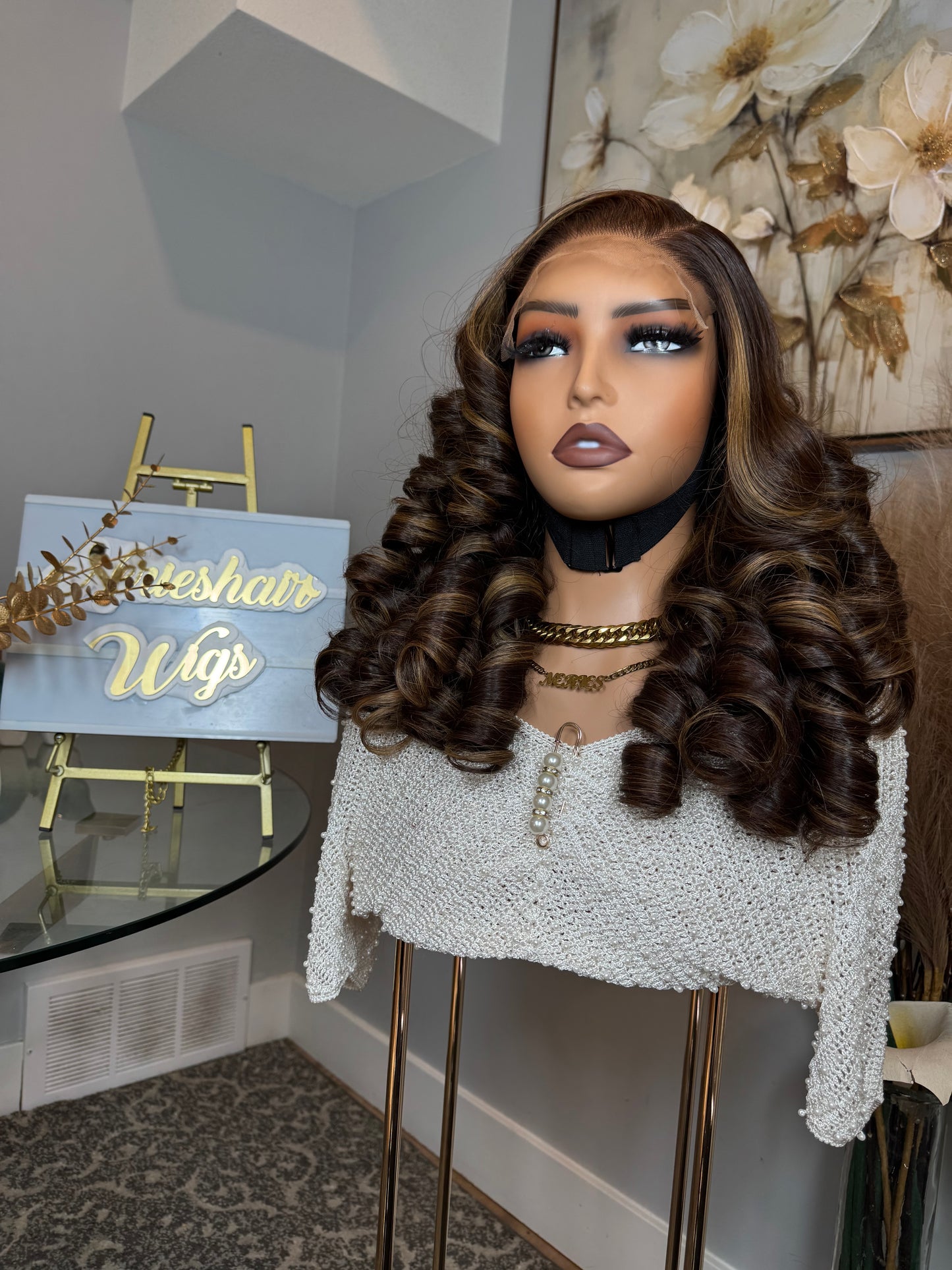 20’ Kayla Virgin Wavy - 300g with 5*5 Glueless Closure - Vietnamese Premium SDD Hair - Brown Highlights