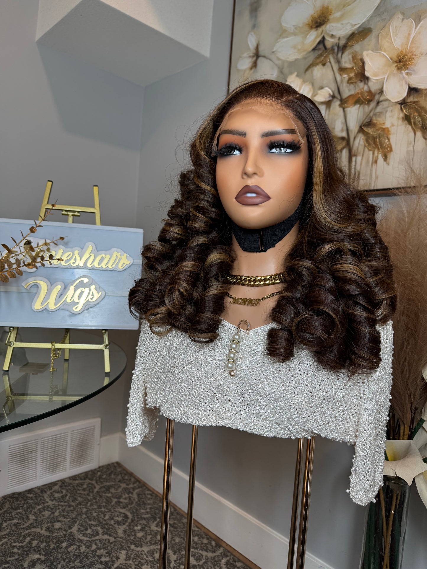 20’ Kayla Virgin Wavy - 300g with 5*5 Glueless Closure - Vietnamese Premium SDD Hair - Brown Highlights