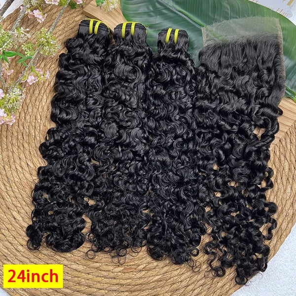 Premium Burmese Curly Hair Bundles with 5×5 Closure – 100% Human Hair SDD