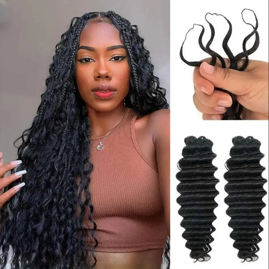 Deep Wave Invincible Miracle Knotless Crochet Hair - 100% Human Hair -  60g per pack (approx. 50 knots) 3–4 packs recommended for full install