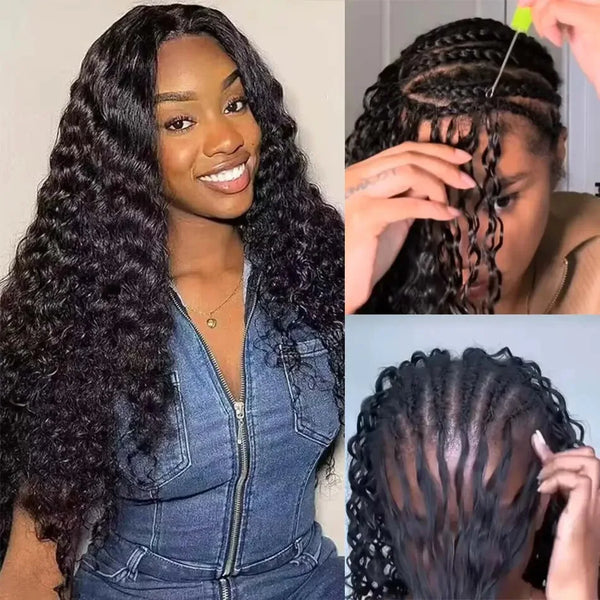 Deep Wave Invincible Miracle Knotless Crochet Hair - 100% Human Hair 